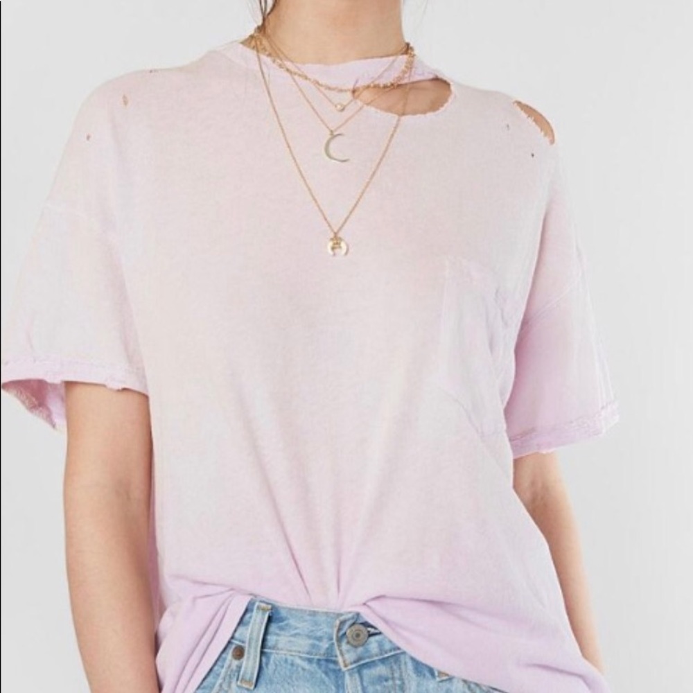 NWT Free People Lucky Tee in Lavender size L